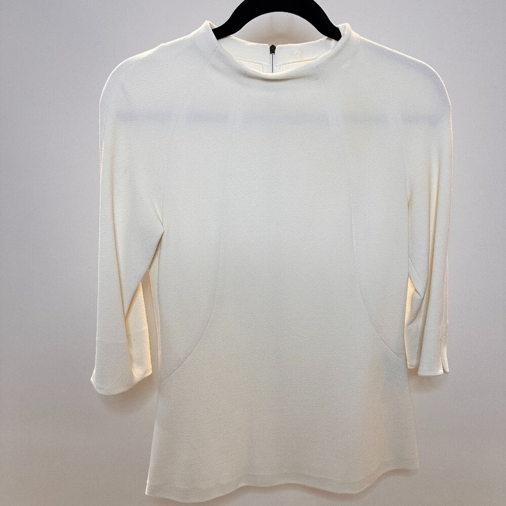 Marc Cain Ivory Textured 3/4 Sleeve Top